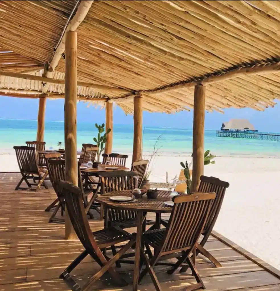 Restaurant plage hotel zanzibar afrique